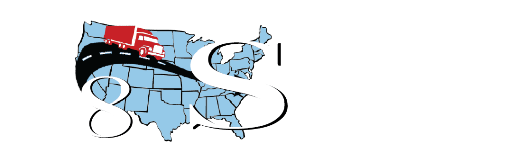 A partial map of the United States with some states highlighted in blue, overlaid by a large white letter 'S'.