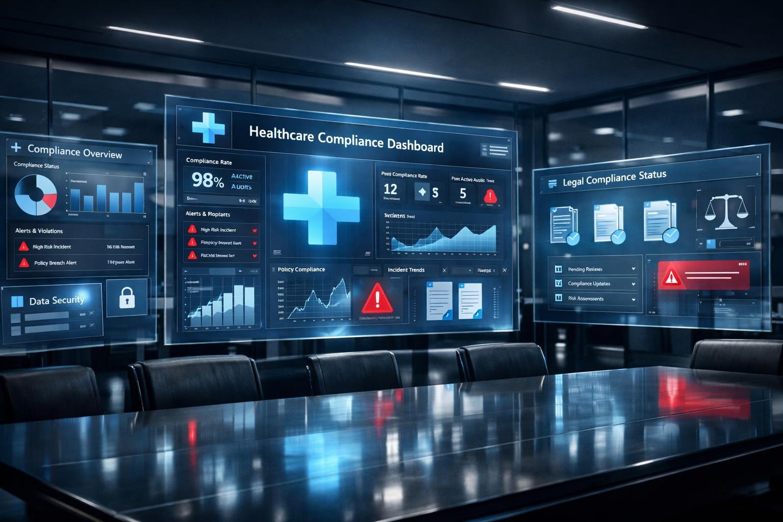 Telehealth contractor compliance dashboard showing DOL audit risk indicators for healthcare staffing firms