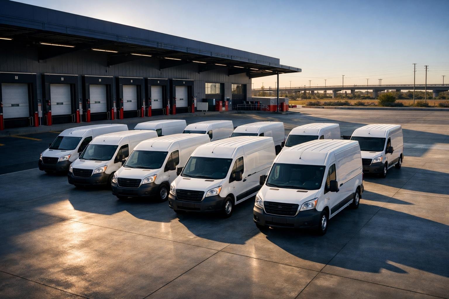 White last-mile delivery van fleet illustrating Amazon DSP 1099 driver compliance and DOL audit risk