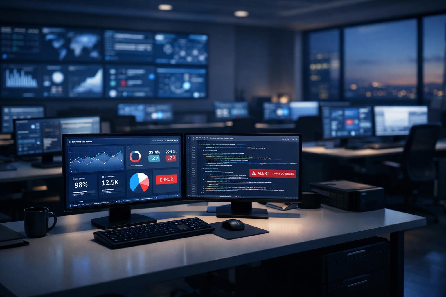 SaaS 1099 insurance cross-sell — software company workspace with contractor coverage dashboards