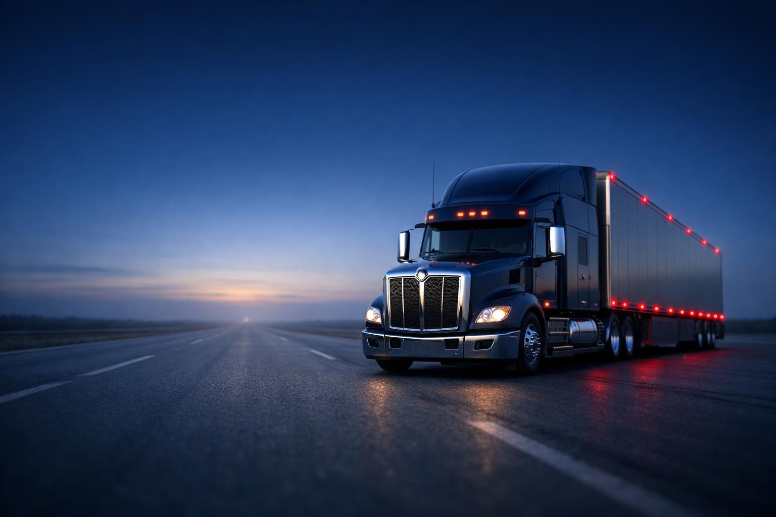 Modern American semi-truck at dusk symbolizing owner-operator retention with high-limit OAI coverage